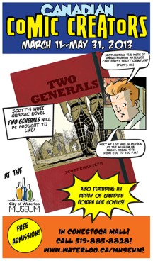 Scott Chantler comic book creators poster for City of Waterloo Museum