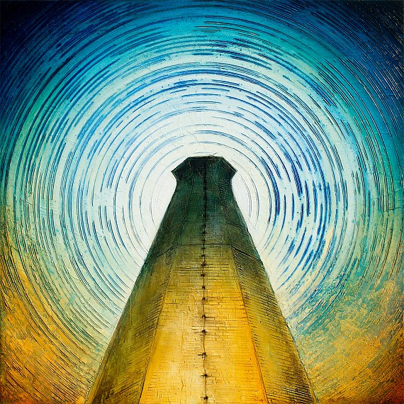 Painting of tower with circle