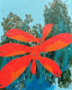 large red flower painting