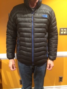 Man in black jacket without head