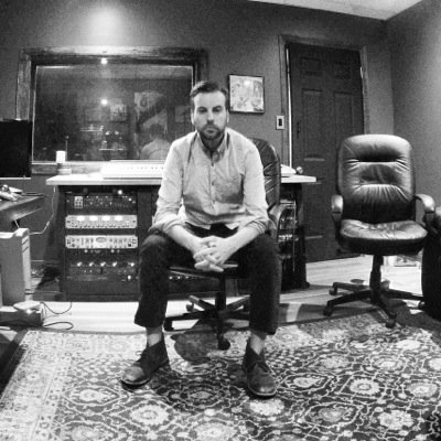 Man sitting in recording studio