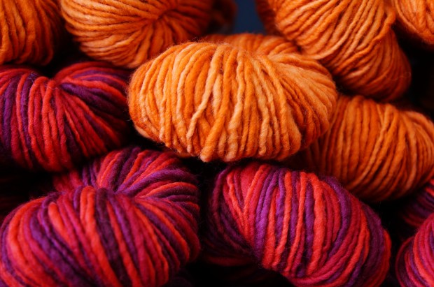 Orange and red wool
