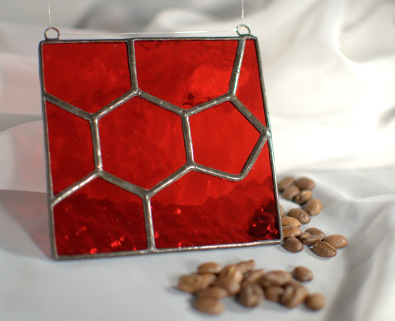 Glass art representation of caffeine molecular