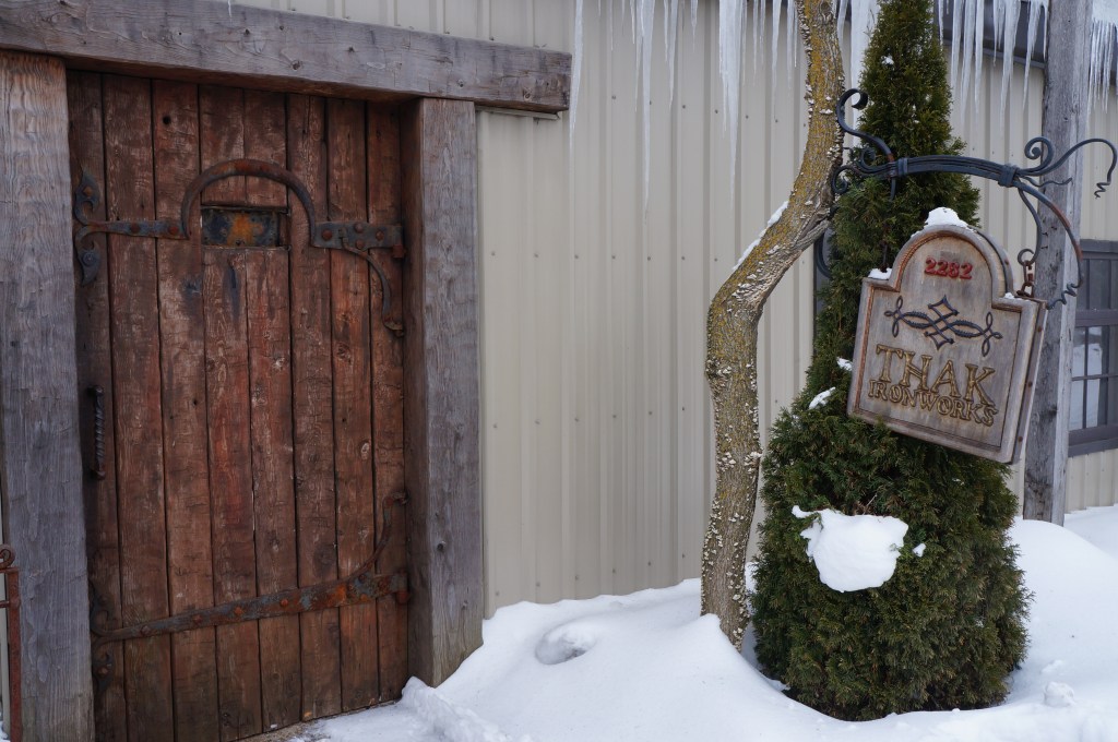 heavy wooden and iron door