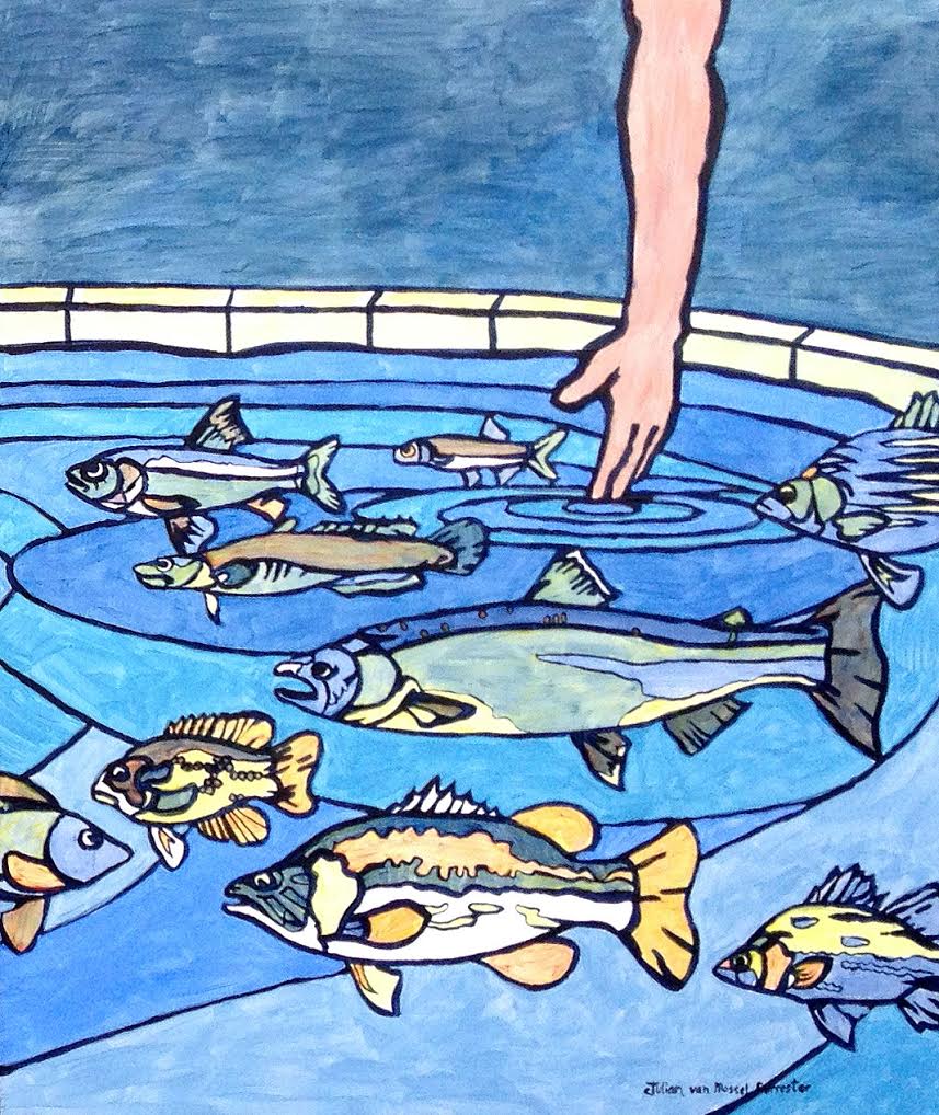 painting fish in pond