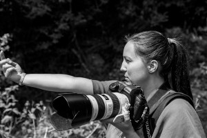 Photographer working black and white